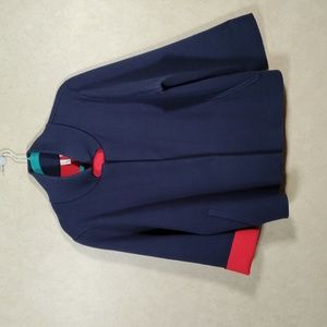 10511 FINAL PRICE MOTH for Anthropologie blue & red knit jacket XL